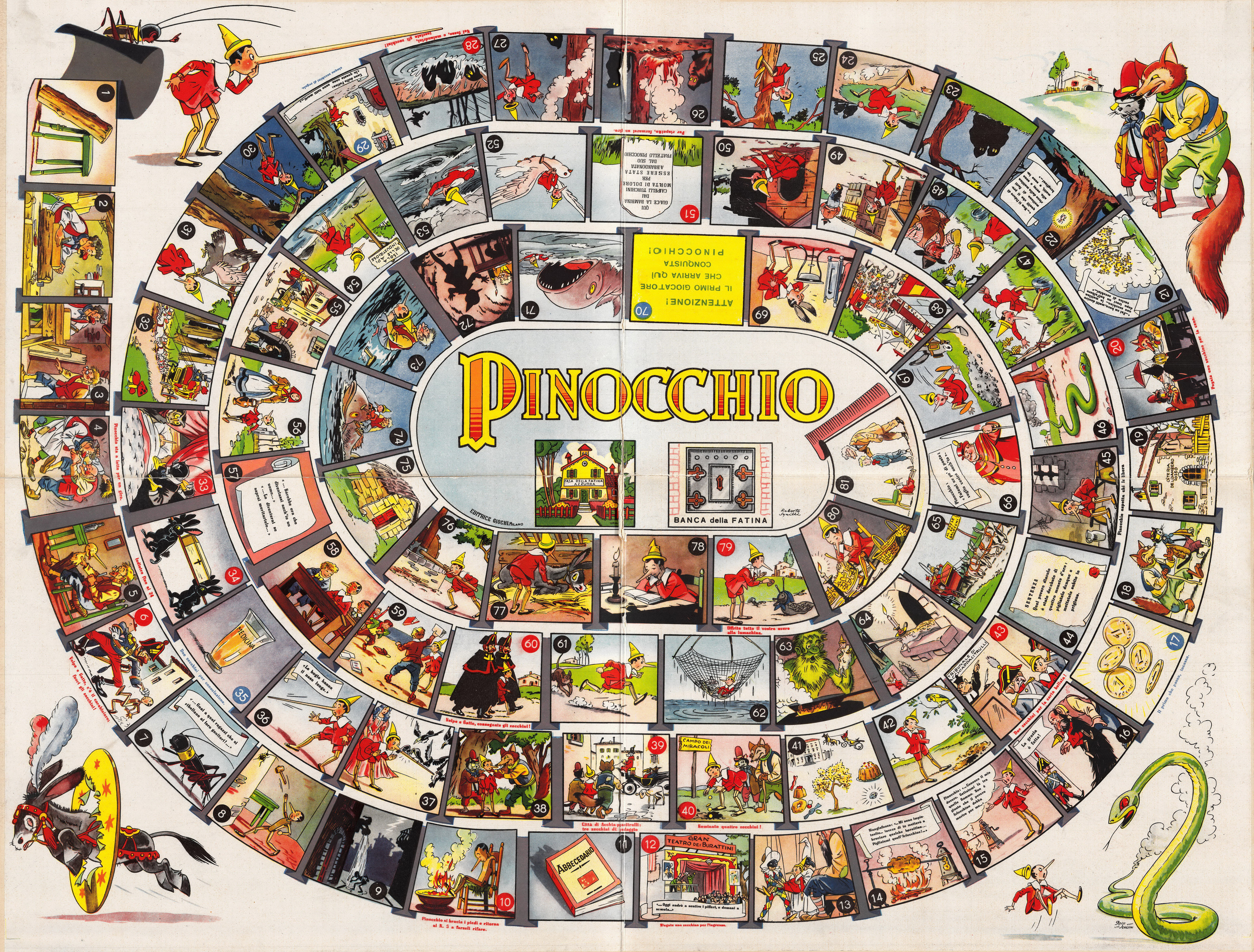 Настольная игра «Пиноккио», Италия, 1947 г.